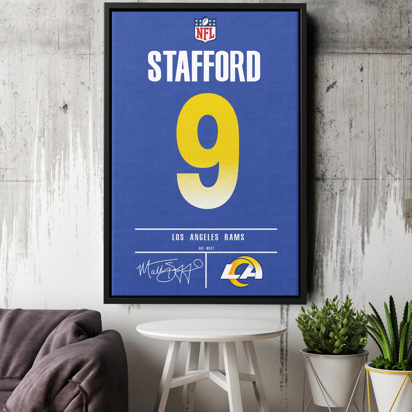 Matthew Stafford Rams Jersey Canvas Print | Wall Art Decor