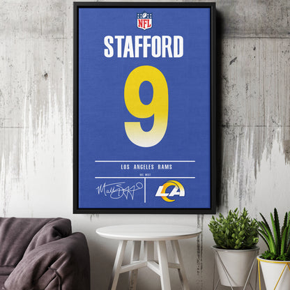 Matthew Stafford Rams Jersey Canvas Print | Wall Art Decor