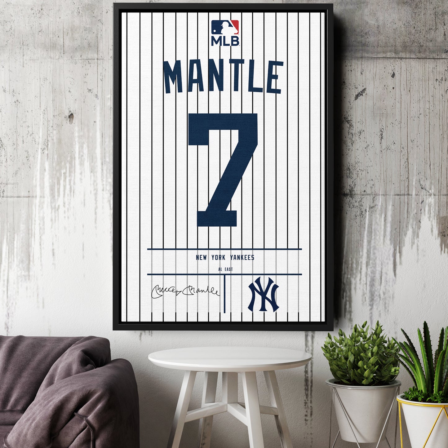 Mickey Mantle Yankees Jersey Canvas Print | Wall Art Decor