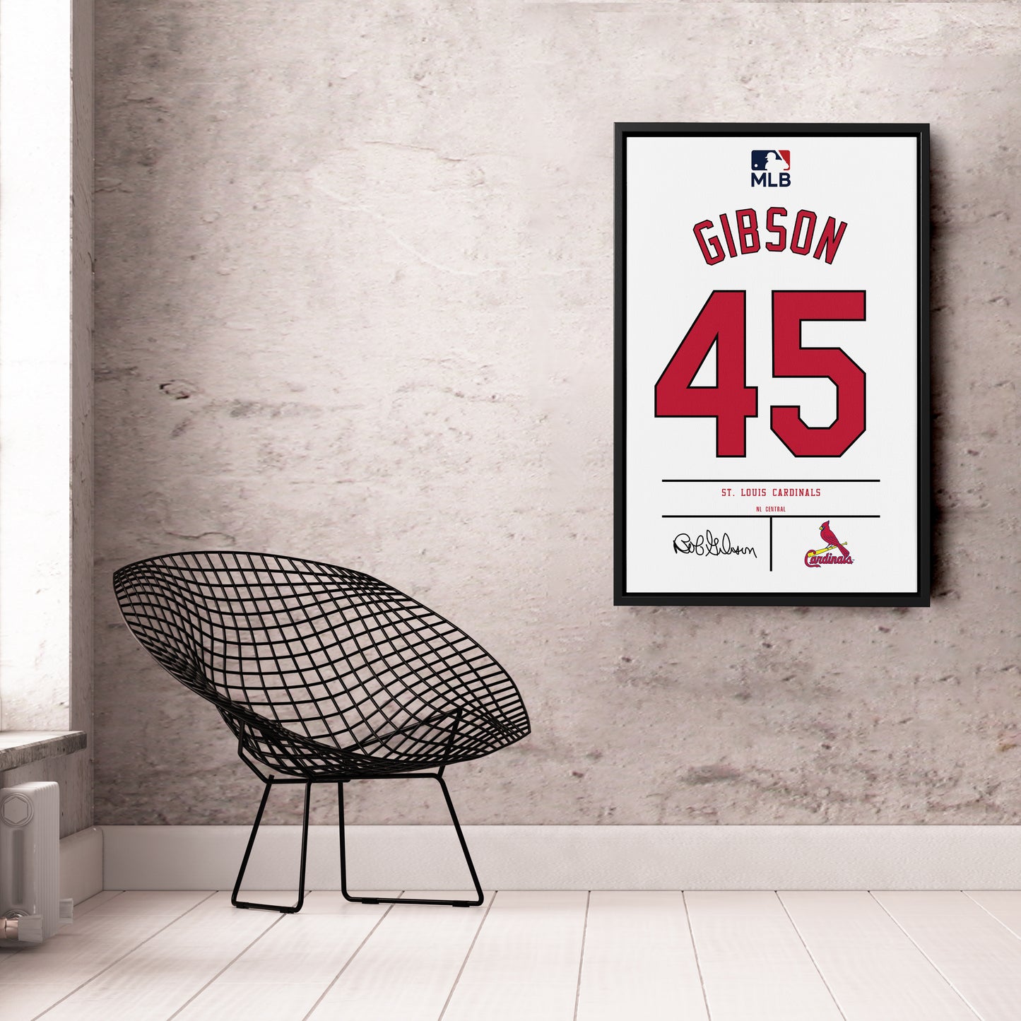 Bob Gibson St. Louis Cardinals Jersey Canvas Wall Art