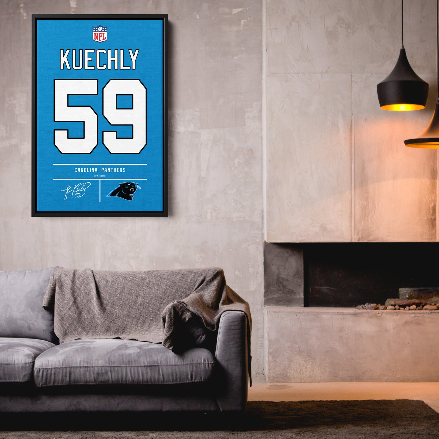 Luke Kuechly Panthers Jersey Canvas Print | Wall Art Decor
