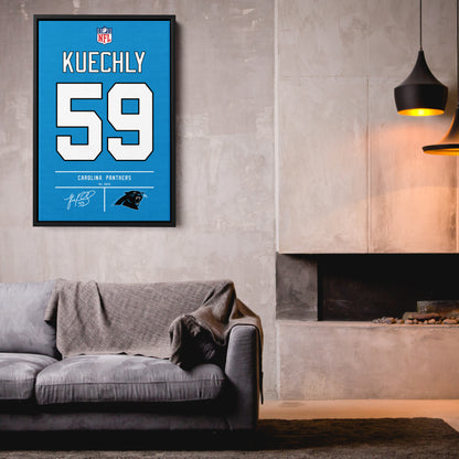 Luke Kuechly Panthers Jersey Canvas Print | Wall Art Decor