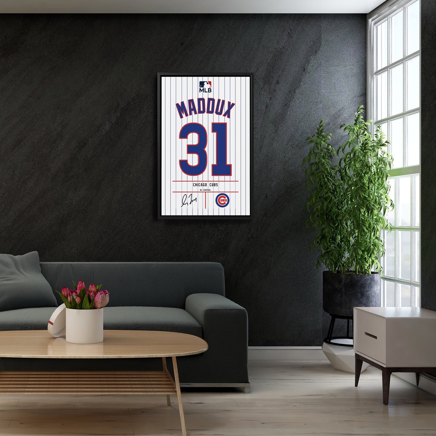 Greg Maddux Chicago Cubs Jersey Canvas Wall Art