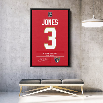 Seth Jones Florida Panthers Jersey Canvas Wall Art