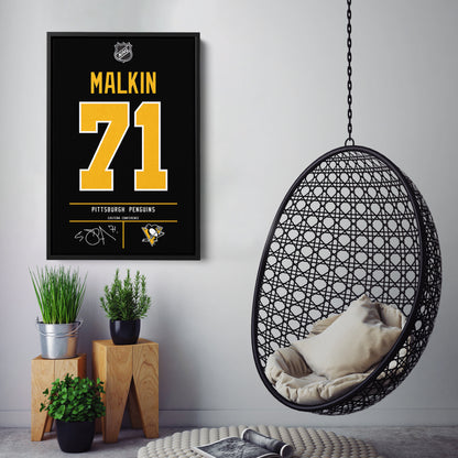 Evgeni Malkin Pittsburgh Penguins Jersey Canvas Wall Art