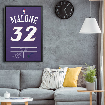 Karl Malone Jazz Jersey Canvas Print | Wall Art Decor