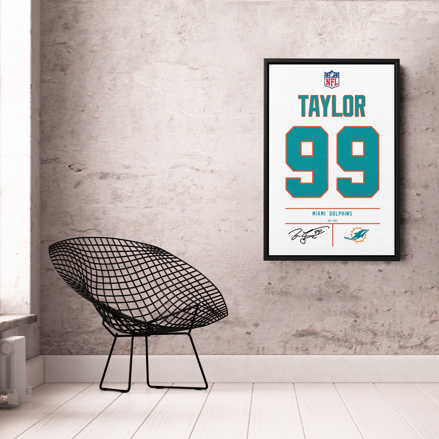 Jason Taylor Dolphins Jersey Canvas Print | Wall Art Decor