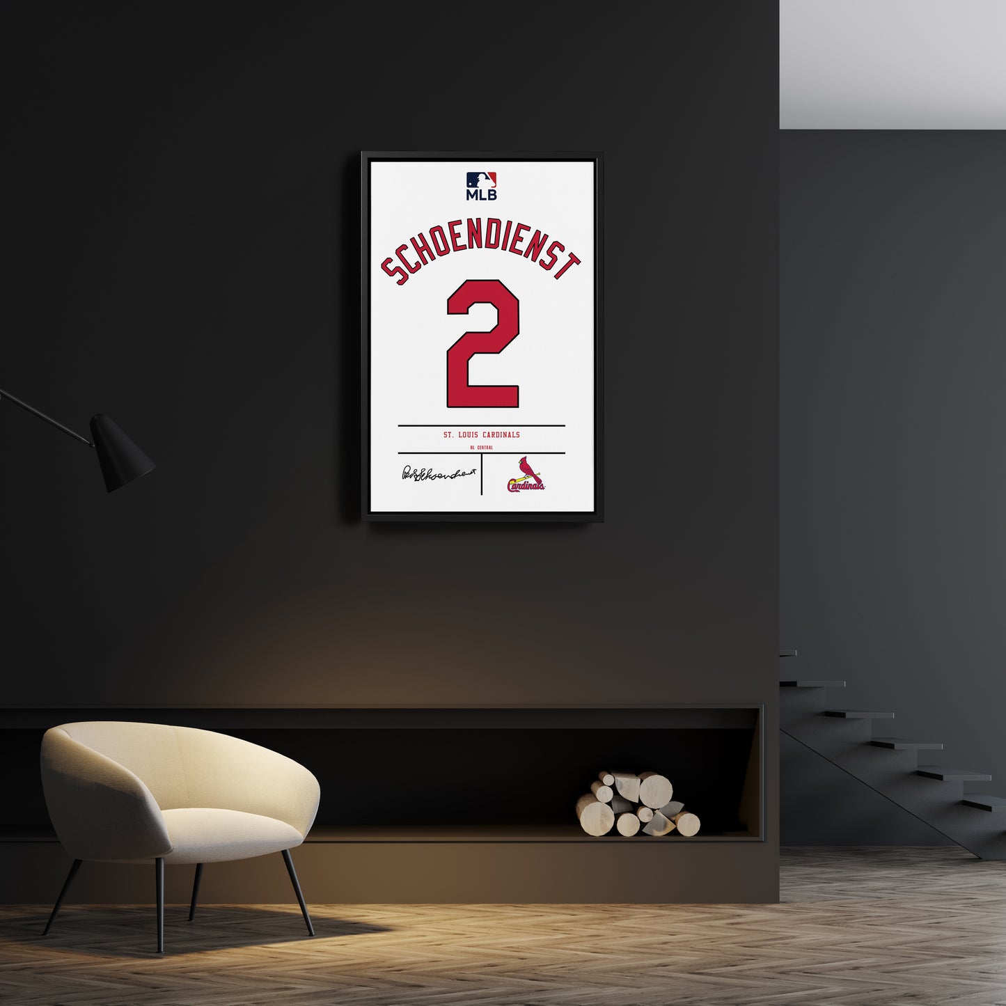 Red Schoendienst St. Louis Cardinals Jersey Canvas Wall Art