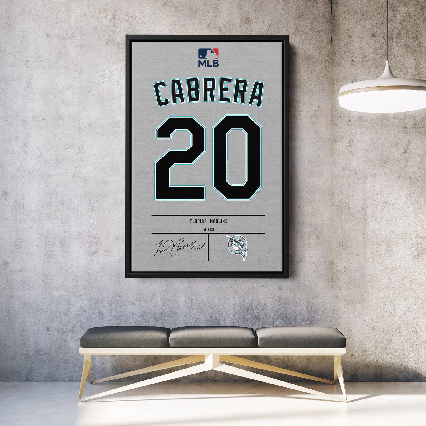 Miguel Cabrera Marlins Jersey Canvas Print | Wall Art Decor
