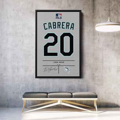 Miguel Cabrera Marlins Jersey Canvas Print | Wall Art Decor