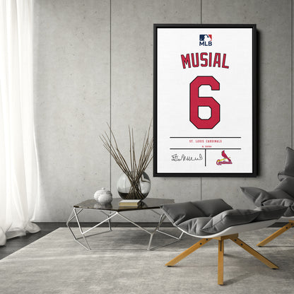 Stan Musial Cardinals Jersey Canvas Print | Wall Art Decor