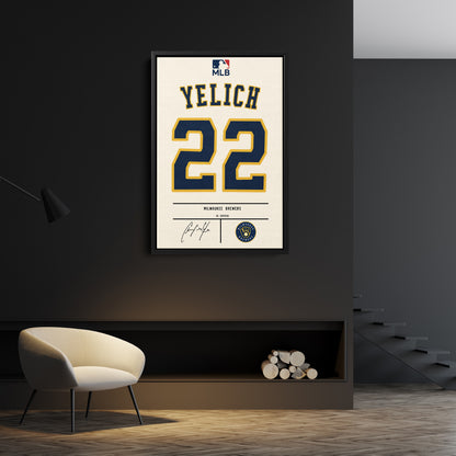 Christian Yelich Brewers Jersey Canvas Print | Wall Art Decor