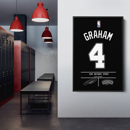 Devonte' Graham Spurs Jersey Canvas Print | Wall Art Decor