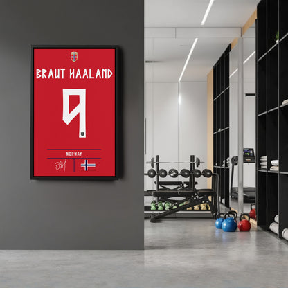 Erling Haaland Norway Jersey Canvas Wall Art