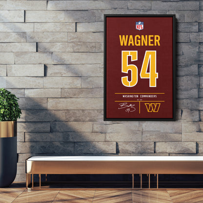 Bobby Wagner Commanders Jersey Canvas Print | Wall Art Decor