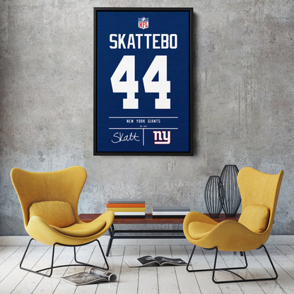 Cam Skattebo New York Giants Jersey Canvas Wall Art