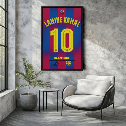 Lamine Yamal Barcelona Jersey Canvas Wall Art