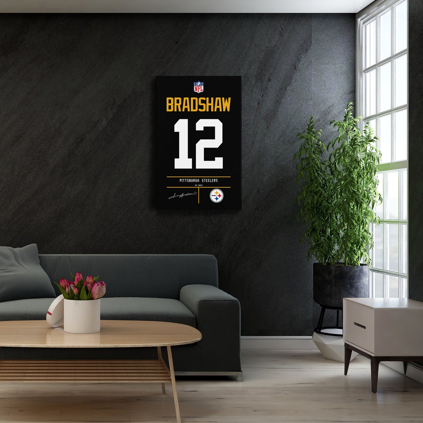 Terry Bradshaw Pittsburgh Steelers Jersey Canvas Wall Art