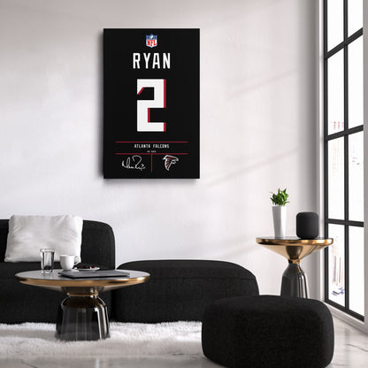 Matt Ryan Atlanta Falcons Jersey Canvas Wall Art