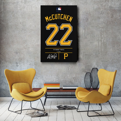 Andrew McCutchen Pittsburgh Pirates Black Jersey Canvas Wall Art