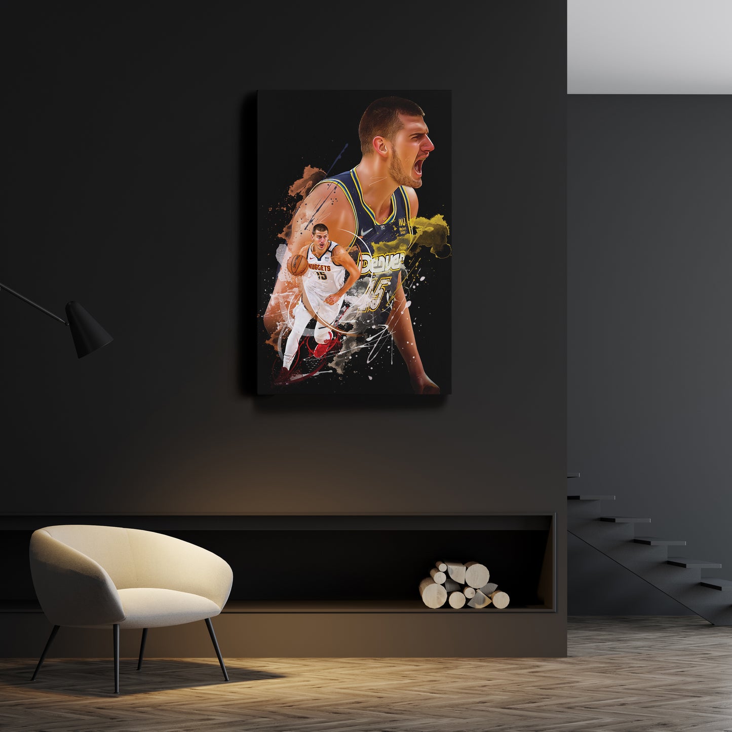Nikola Jokić Nuggets Canvas Print | Denver Basketball Wall Art