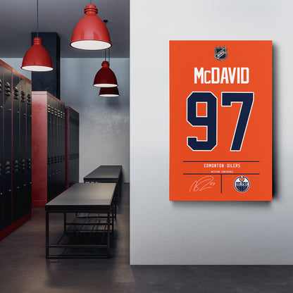 Connor McDavid Oilers Jersey Canvas Print | Wall Art Decor