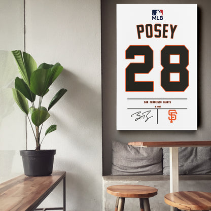 Buster Posey Giants Jersey Canvas Print | Wall Art Decor