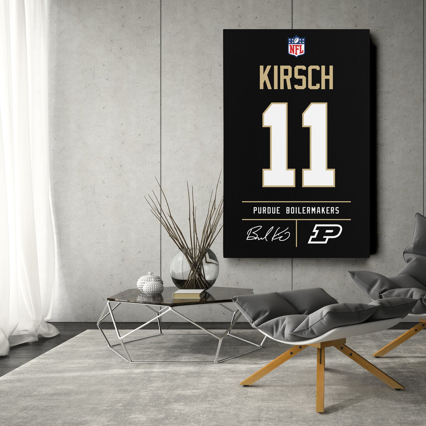 Brandon Kirsch Purdue Boilermakers Jersey Canvas Wall Art