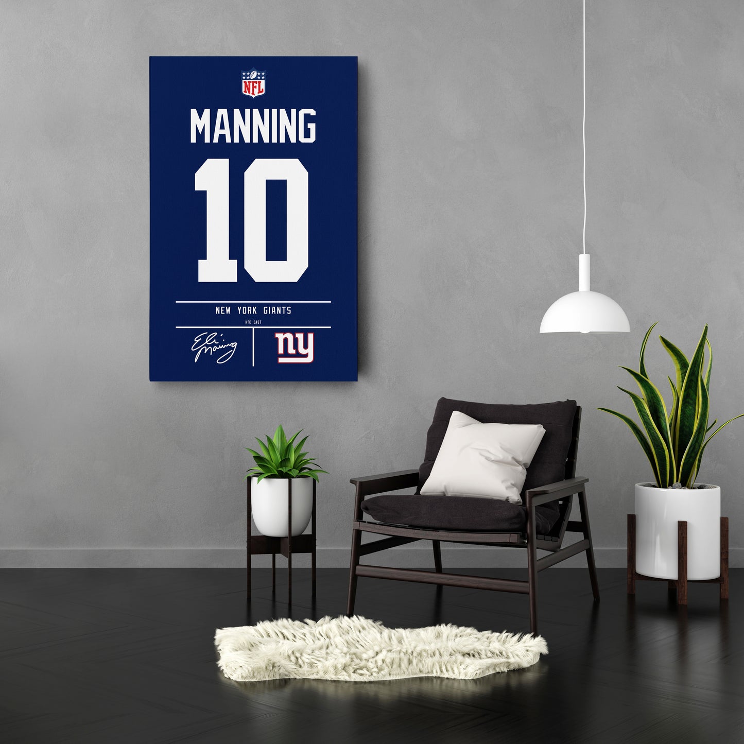 Eli Manning New York Giants Jersey Canvas Wall Art