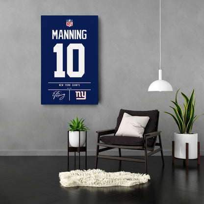 Eli Manning New York Giants Jersey Canvas Wall Art
