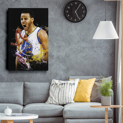 Stephen Curry Warriors Canvas Print | Golden State Basketball Wall Art