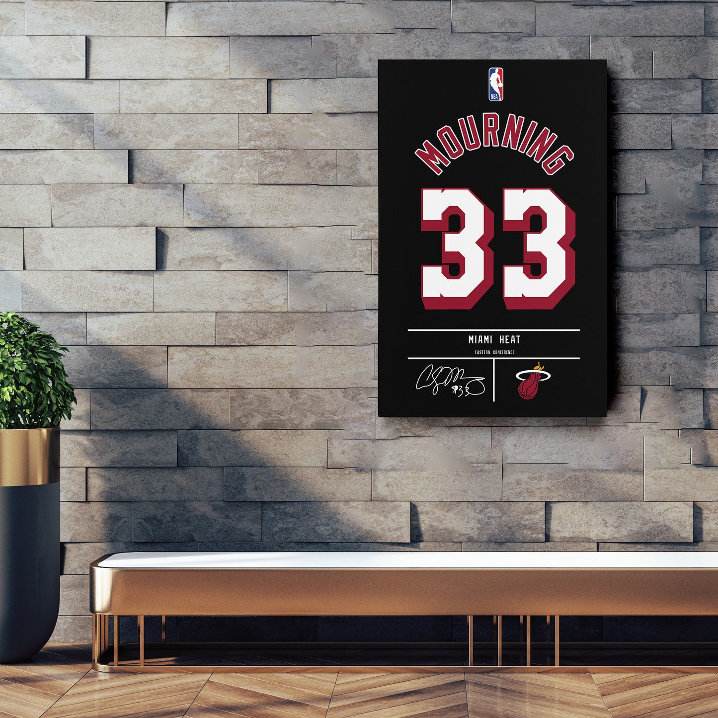 Alonzo Mourning Heat Jersey Canvas Print | Wall Art Decor