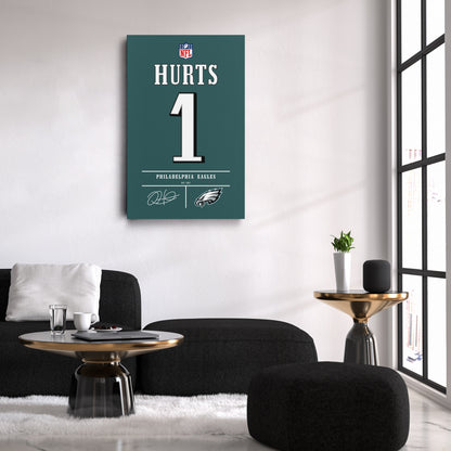 Jalen Hurts Eagles Jersey Canvas Print | Wall Art Decor
