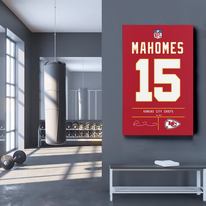Patrick Mahomes Chiefs Jersey Canvas Print | Wall Art Decor