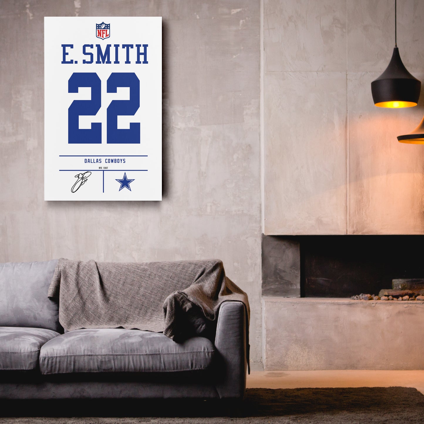 Emmitt Smith Cowboys Jersey Canvas Print | Wall Art Decor