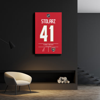 Anthony Stolarz Panthers Jersey Canvas Print | Wall Art Decor