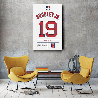 Jackie Bradley Jr. Red Sox Jersey Canvas Print | Wall Art Decor
