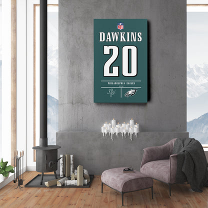 Brian Dawkins Eagles Jersey Canvas Print | Wall Art Decor