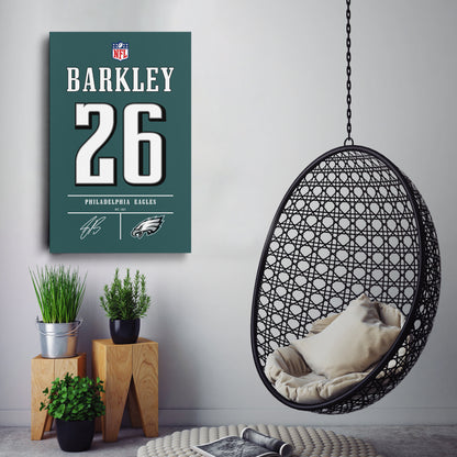 Saquon Barkley Eagles Jersey Canvas Print | Wall Art Decor