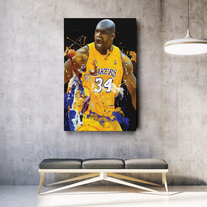 Shaquille O'Neal Lakers Canvas Print | Los Angeles Basketball Wall Art