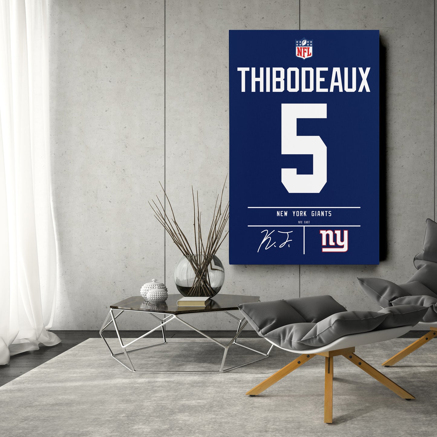 Kayvon Thibodeaux New York Giants Jersey Canvas Wall Art