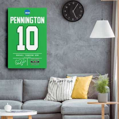Chad Pennington Thundering Herd Jersey Canvas Print | Wall Art Decor
