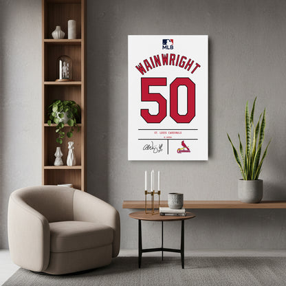 Adam Wainwright St. Louis Cardinals Jersey Canvas Wall Art
