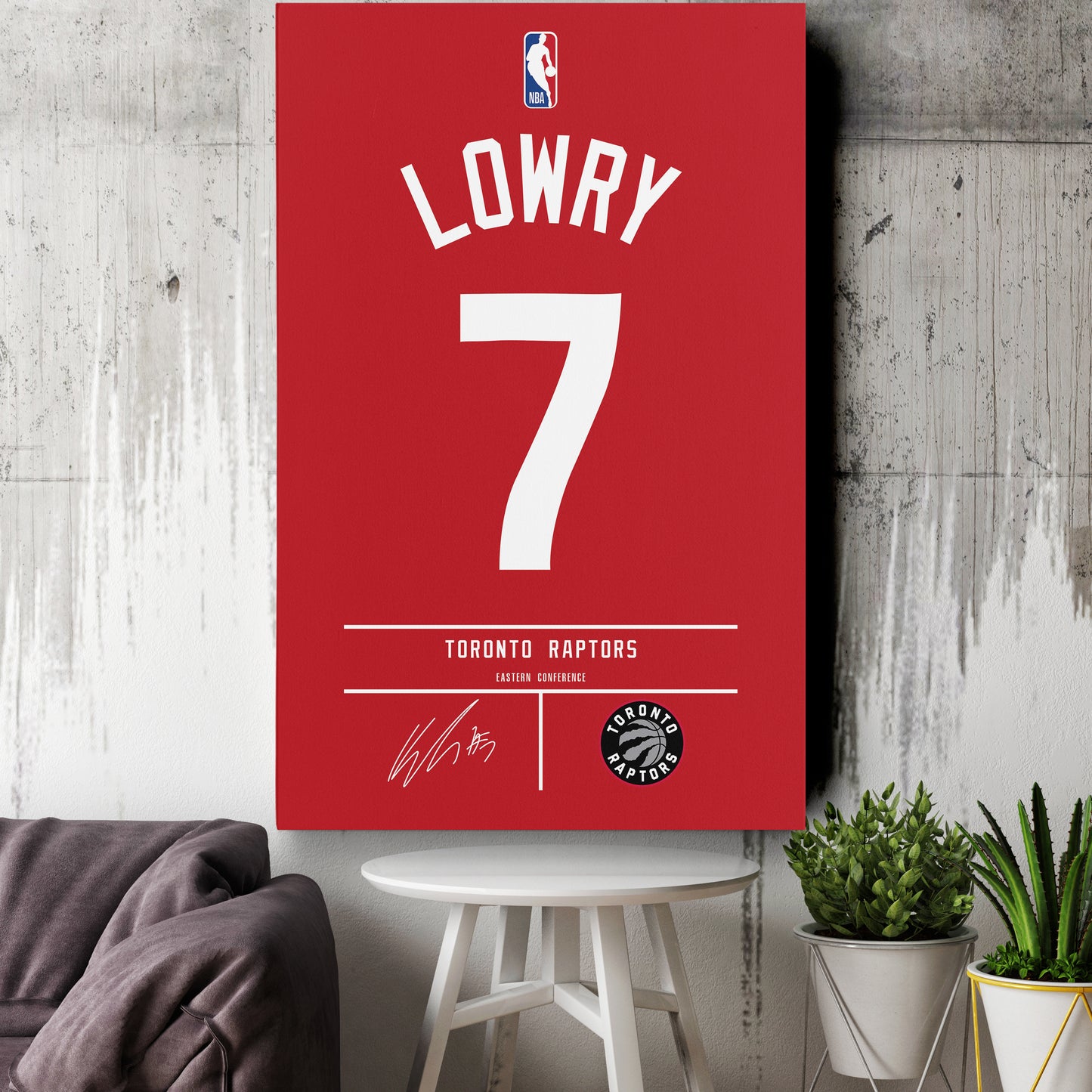 Kyle Lowry Raptors Jersey Canvas Print  Wall Art Decor