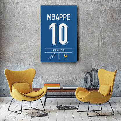 Kylian Mbappé France Jersey Canvas Print | Wall Art Decor
