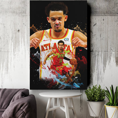 Trae Young Hawks Canvas Print | Atlanta Basketball Wall Art