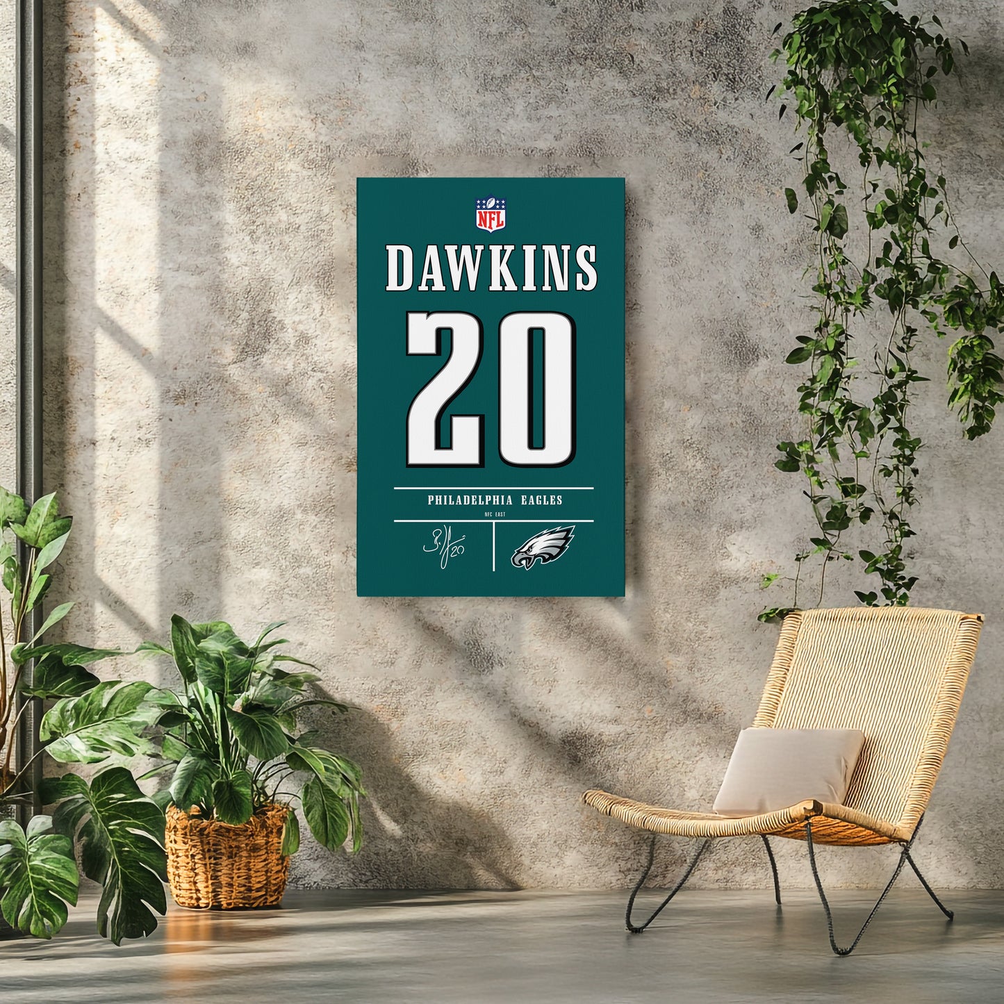 Brian Dawkins Eagles Jersey Canvas Print | Wall Art Decor