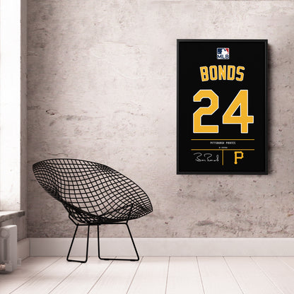 Barry Bonds Pittsburgh Pirates Black Jersey Canvas Wall Art