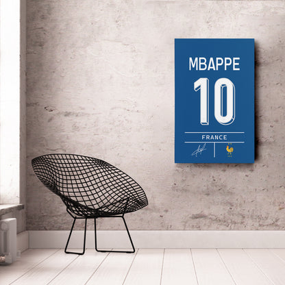 Kylian Mbappé France Jersey Canvas Print | Wall Art Decor