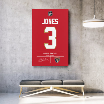 Seth Jones Florida Panthers Jersey Canvas Wall Art